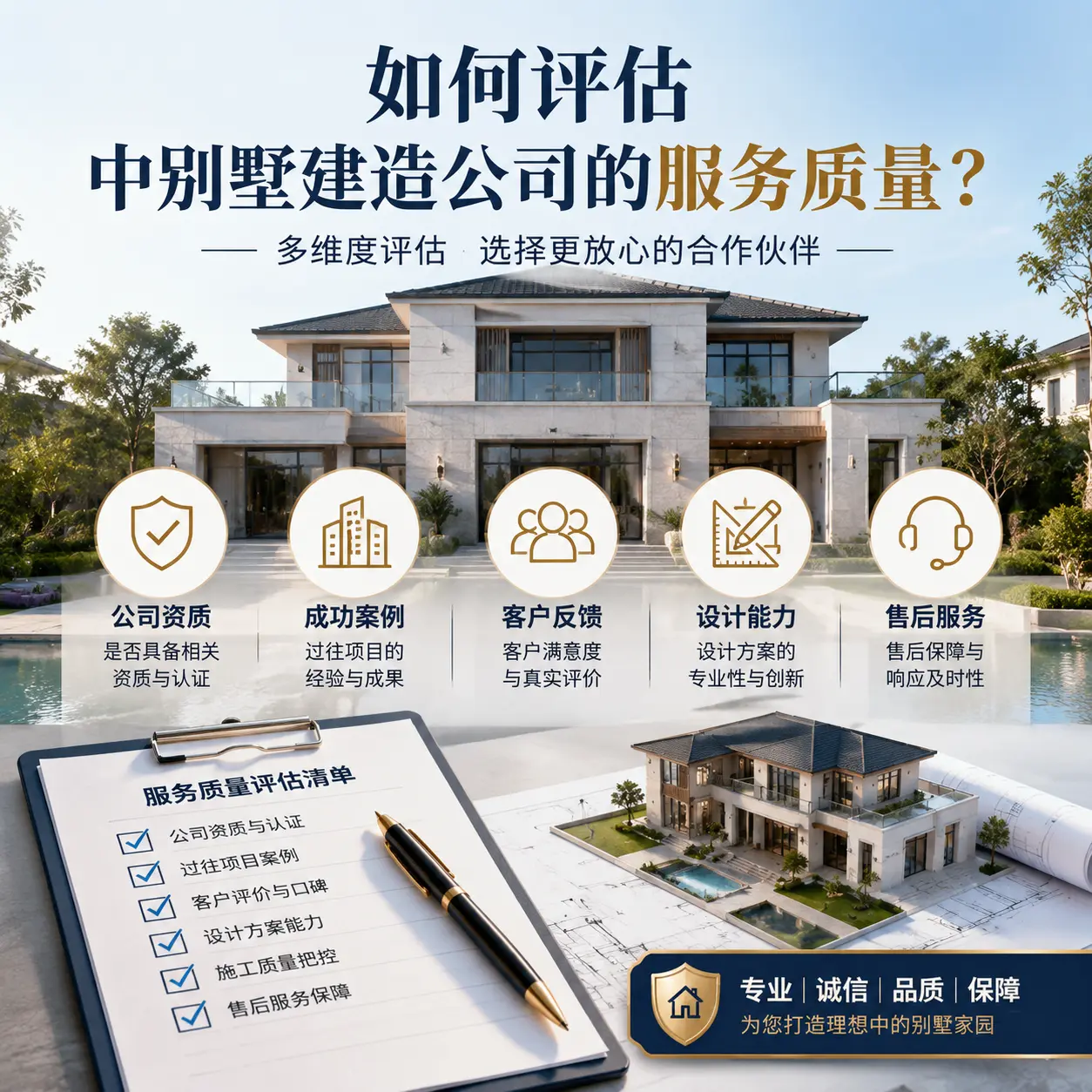 如何评估 息烽 中别墅建造公司的服务质量？