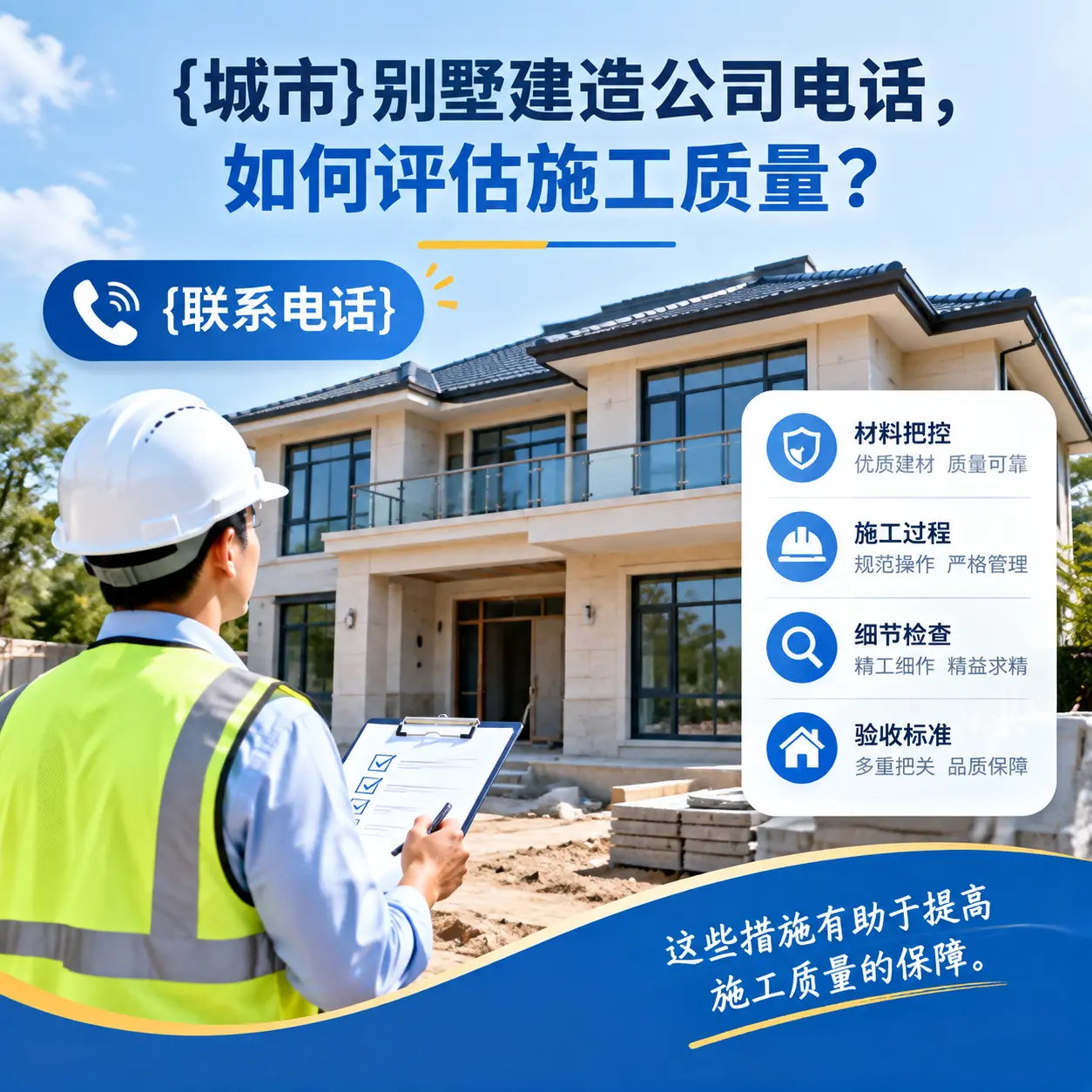 息烽别墅建造公司电话，如何评估施工质量？